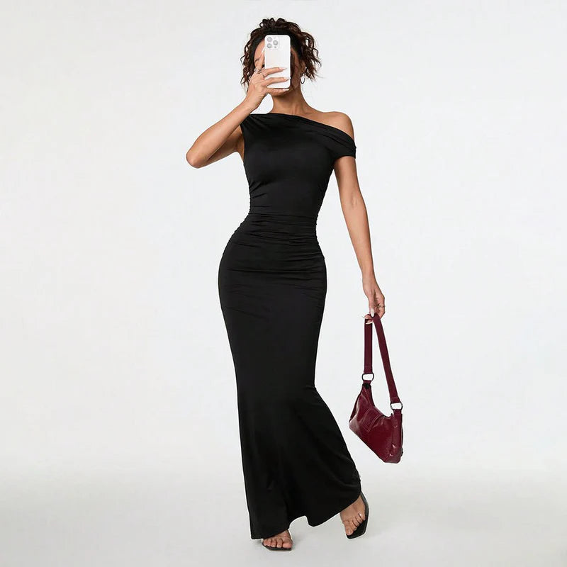 Sexy Slant Neck Dress