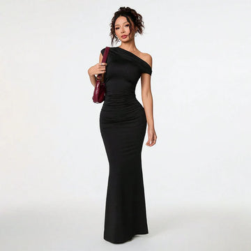 Sexy Slant Neck Dress